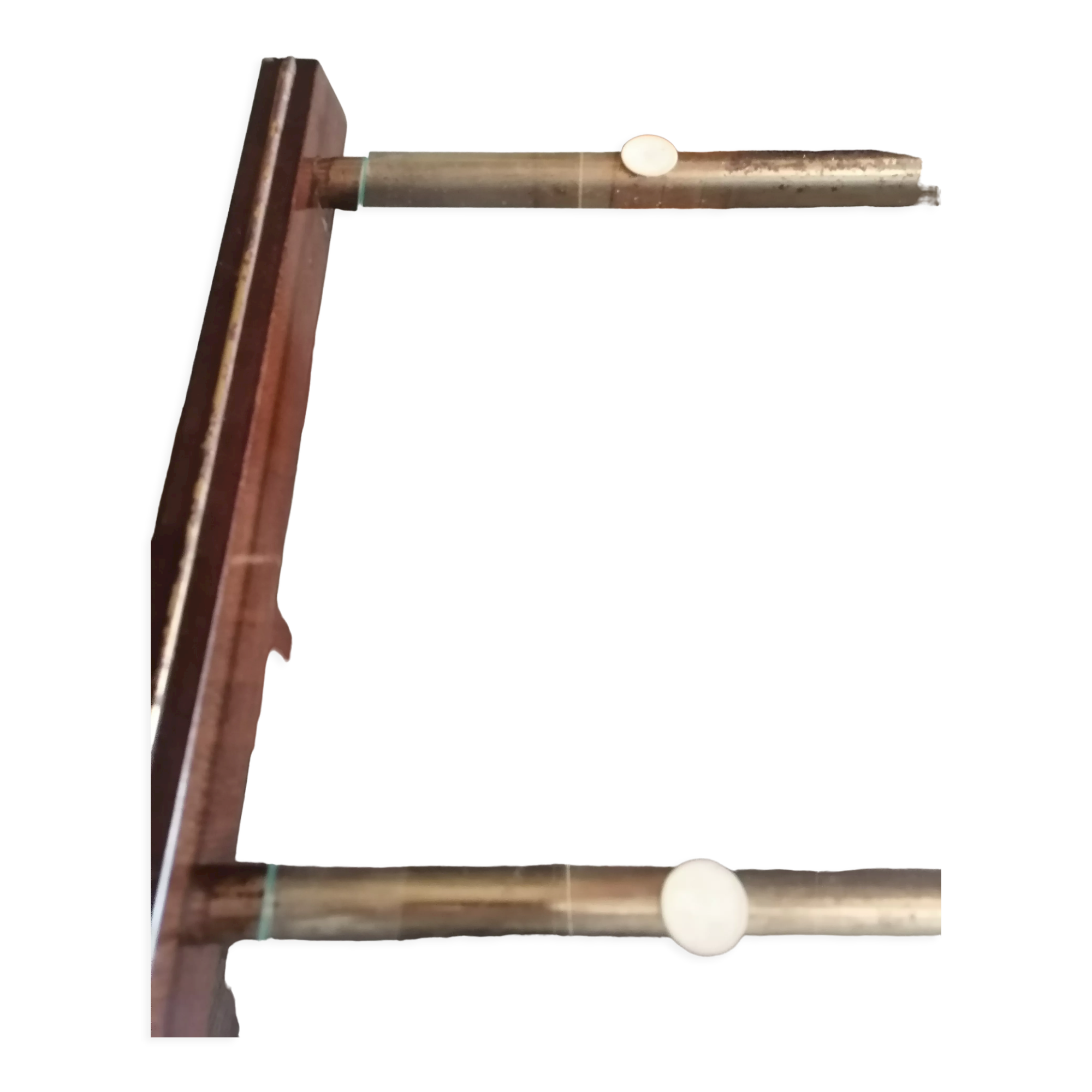 Side table served vintage casters 1960 Italian style metal glass