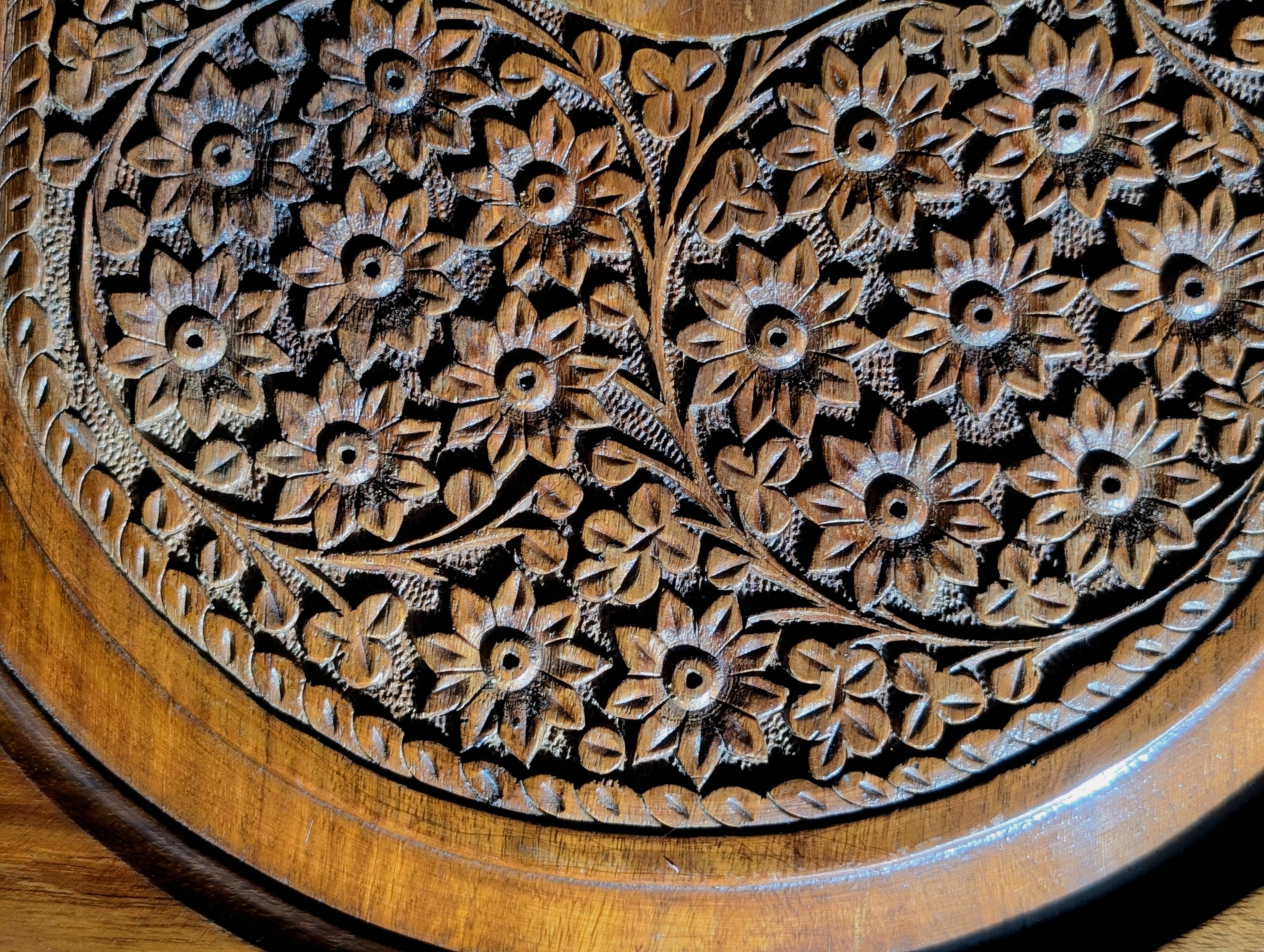 Handcrafted wooden chest with carvings – Pakistan, 1990s