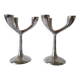 Vintage aluminium candlestick duo
