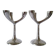 Vintage aluminium candlestick duo