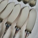12 silver-plated metal fish cutlery pieces by Guildar, 24 pieces.