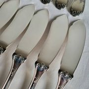 12 silver-plated metal fish cutlery pieces by Guildar, 24 pieces.
