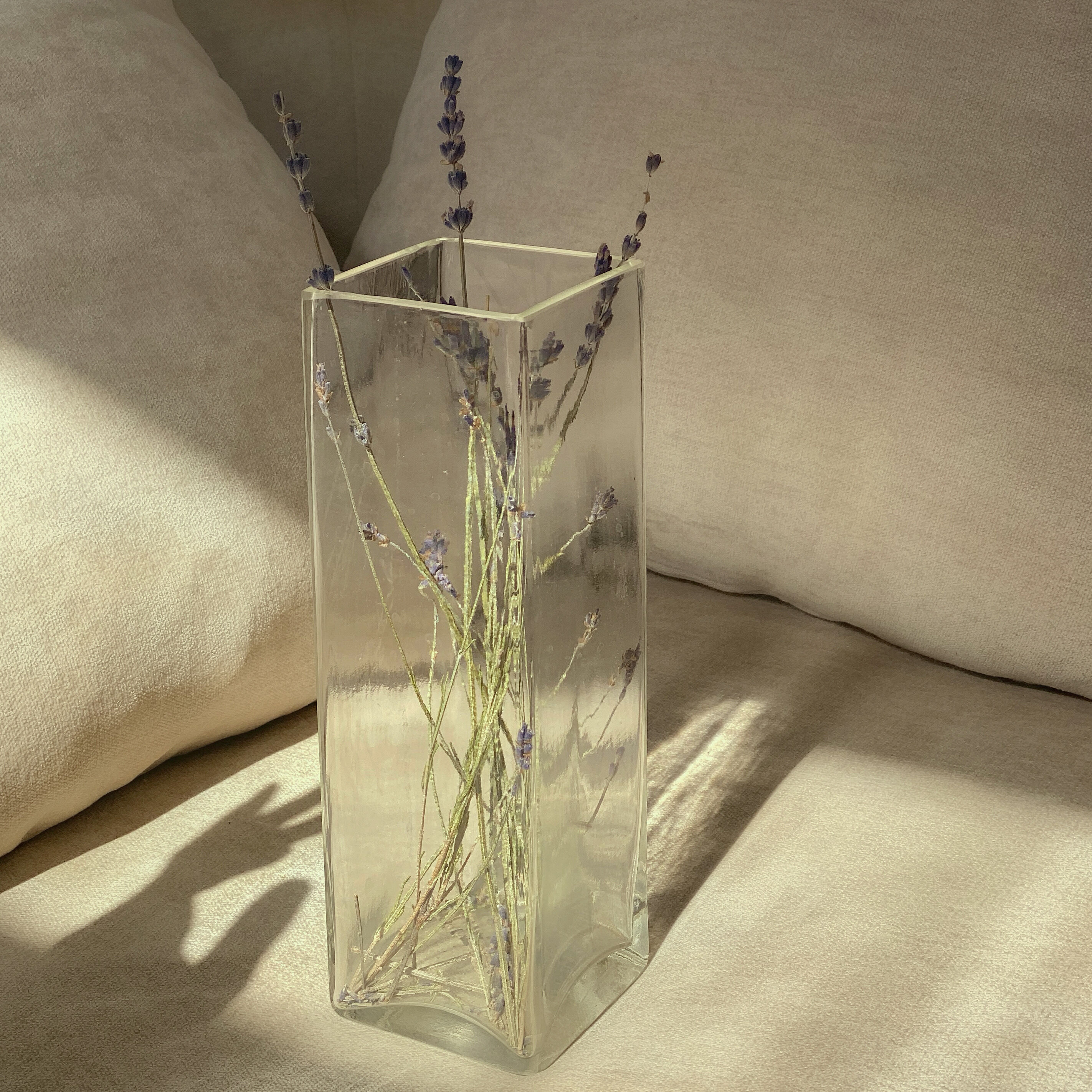 Transparent glass vase