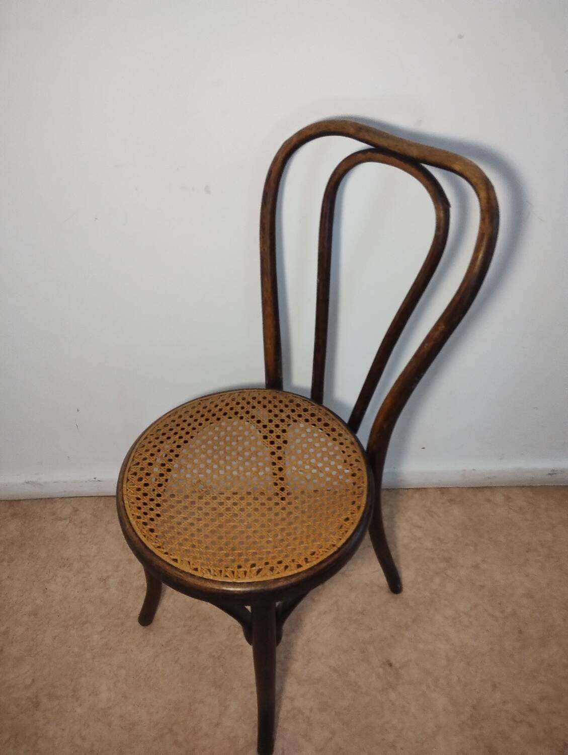 Caned bistro chair
