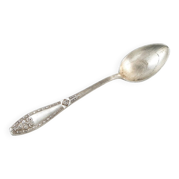 Cuillère à sucre Art Déco, en laiton plaqué argent, frères Henneberg, Pologne, années 1930