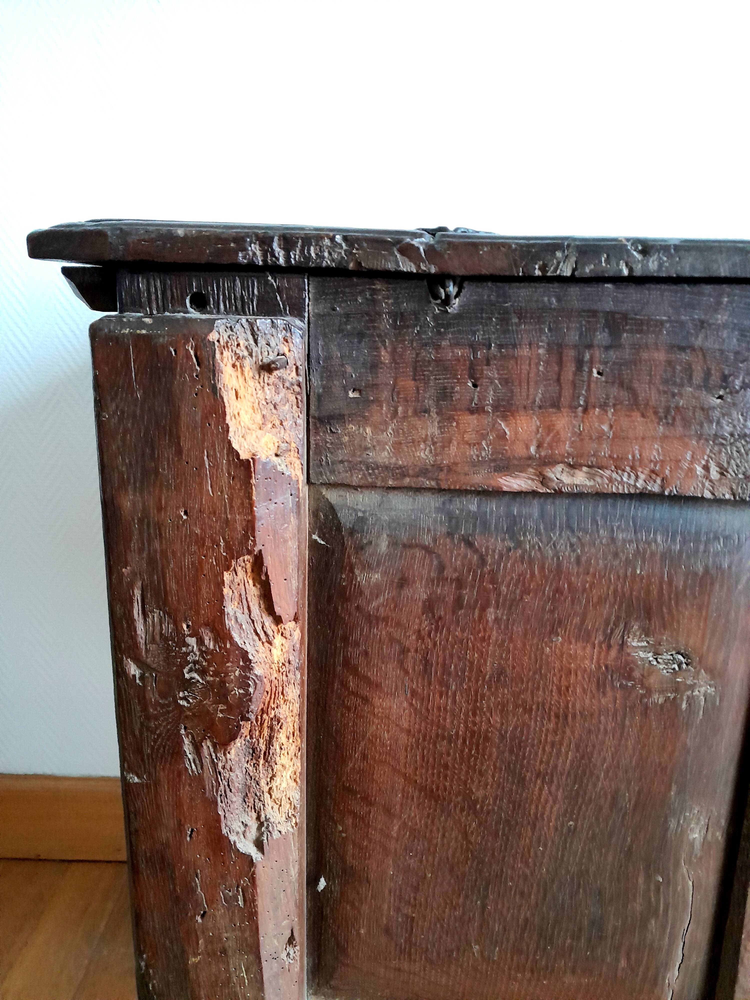 19th century oak castle chest