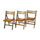 Set of 3 folding beech chairs