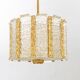 Ceiling light by Carl Fagerlund for Orrefors in brass and cast glass, Sweden 1960.