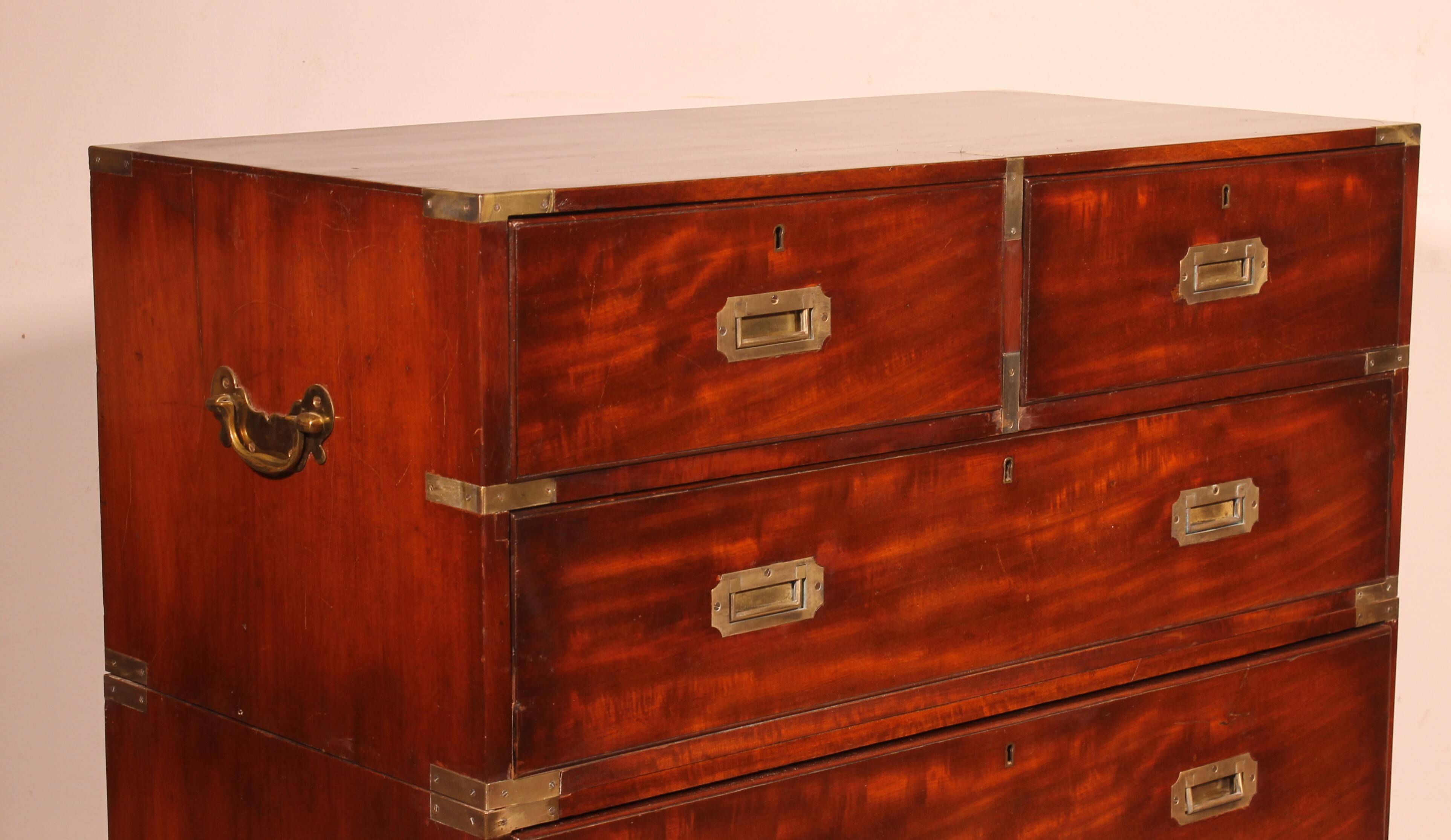 Mahogany Military or Naval Chest of Drawers - 19th Century