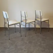 3 chaises formica bouclettes blanches