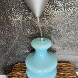 Vintage pendant lamp in blue opaline