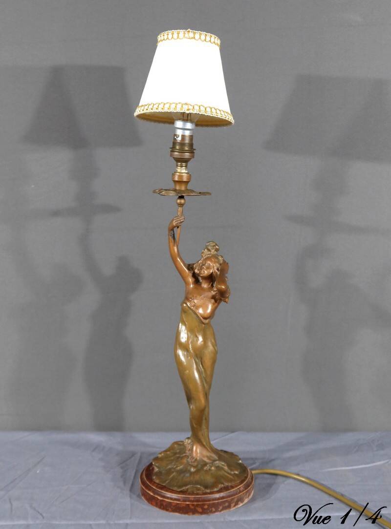 Regulate Lamp, Art Nouveau style, signed C.Rosa – Mid 20th century