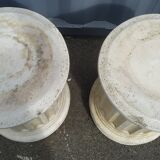 Pair of low Columns of Greco-Roman style concrete garden