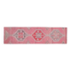 1970s Vintage Turkish Handmade Wool & Cotton Pink Runner Rug 83x307