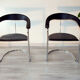 Pair of Bauhaus armchairs in leather and chrome, 70/80s