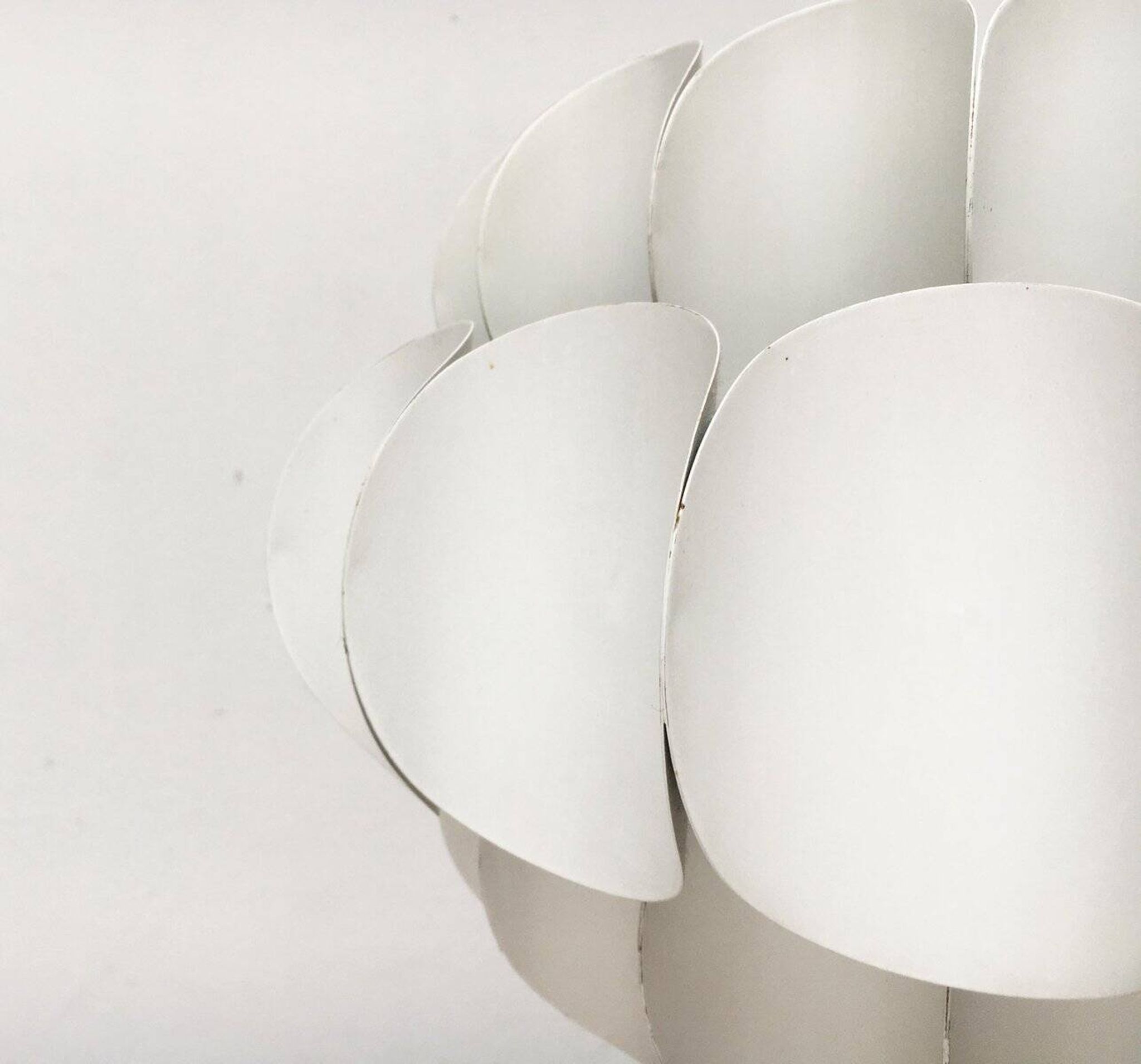 Mid-century white metal Swiss suspension by H. Zender for Temde.