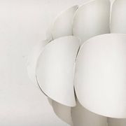 Mid-century white metal Swiss suspension by H. Zender for Temde.