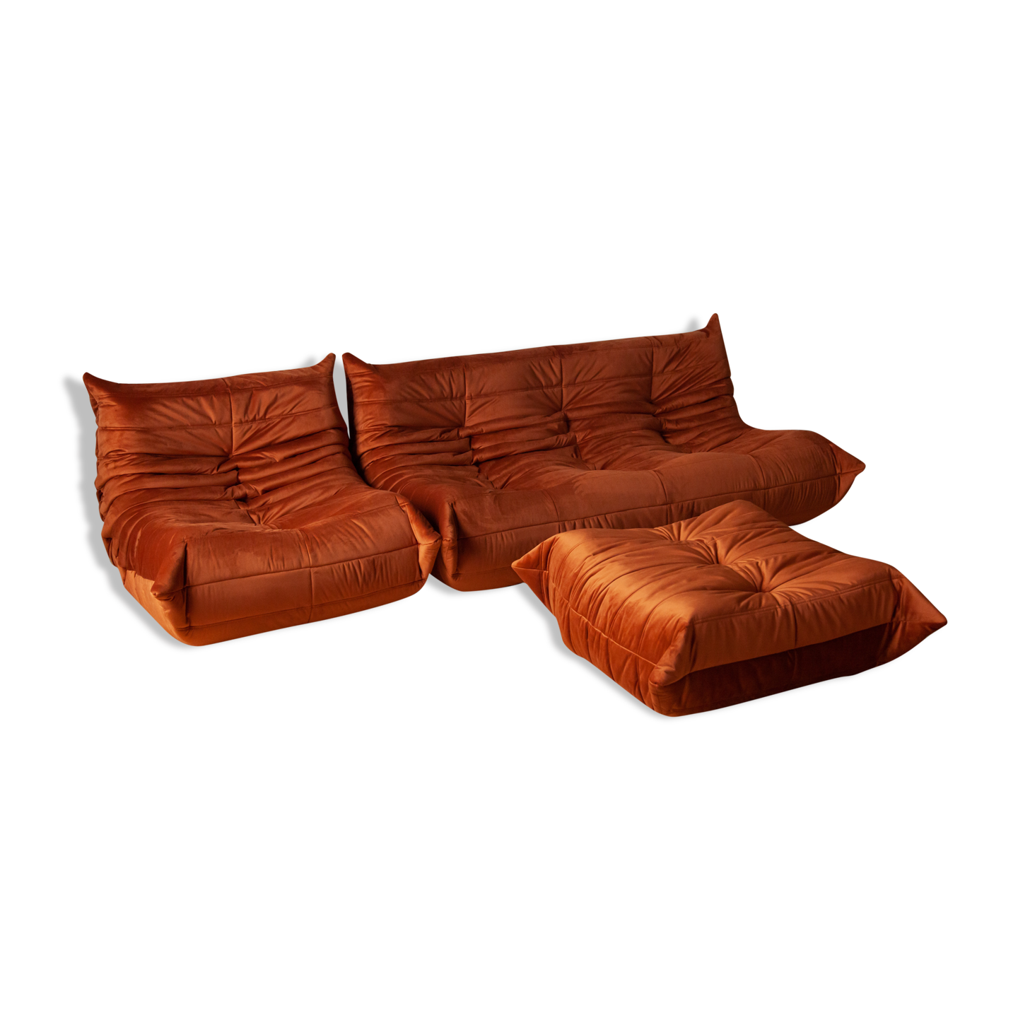 3-seater sofa, armchair and ottoman Togo model designed by Michel Ducaroy 1973