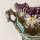 Art Nouveau earthenware cachepot, Onnaing pansies