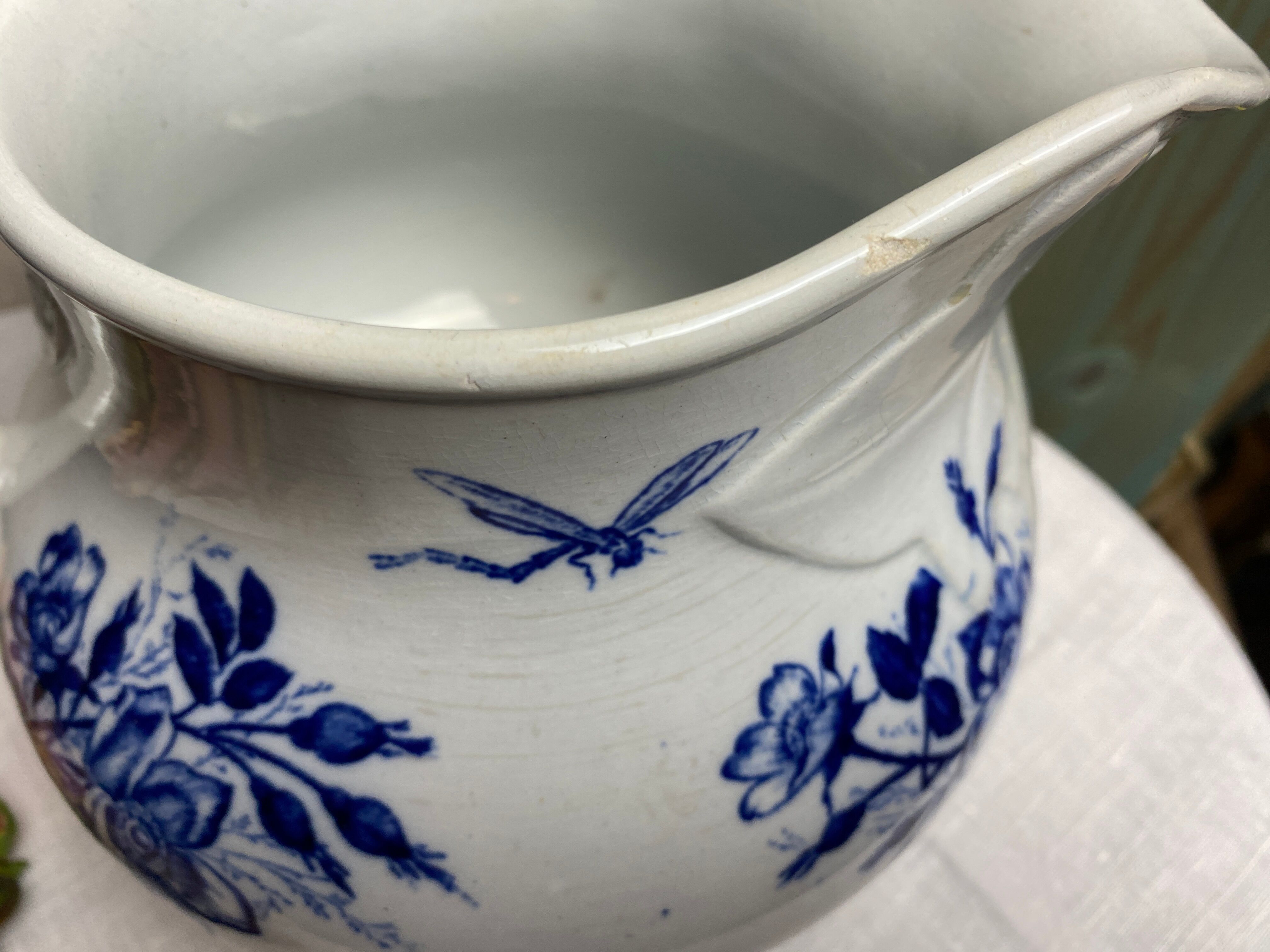 Antique toilet pitcher stamped