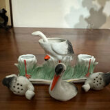 Saxon porcelain storks, condiment set