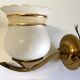 Pair of brass and granite glass sconces - 60s