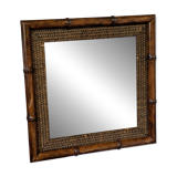 Bamboo rattan mirror