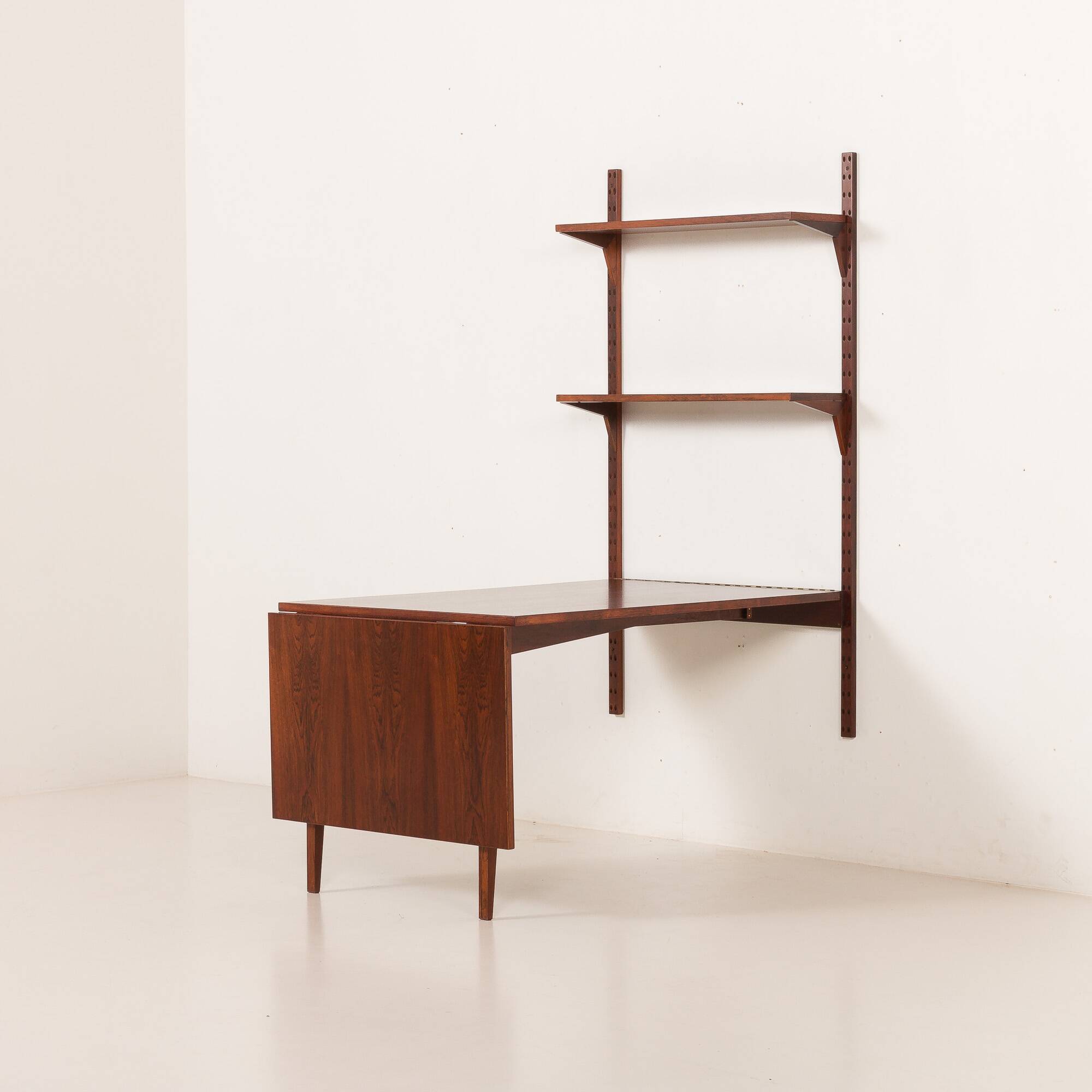 Poul Cadovius shelving wall unit with extendable  desk or a table for Cado,