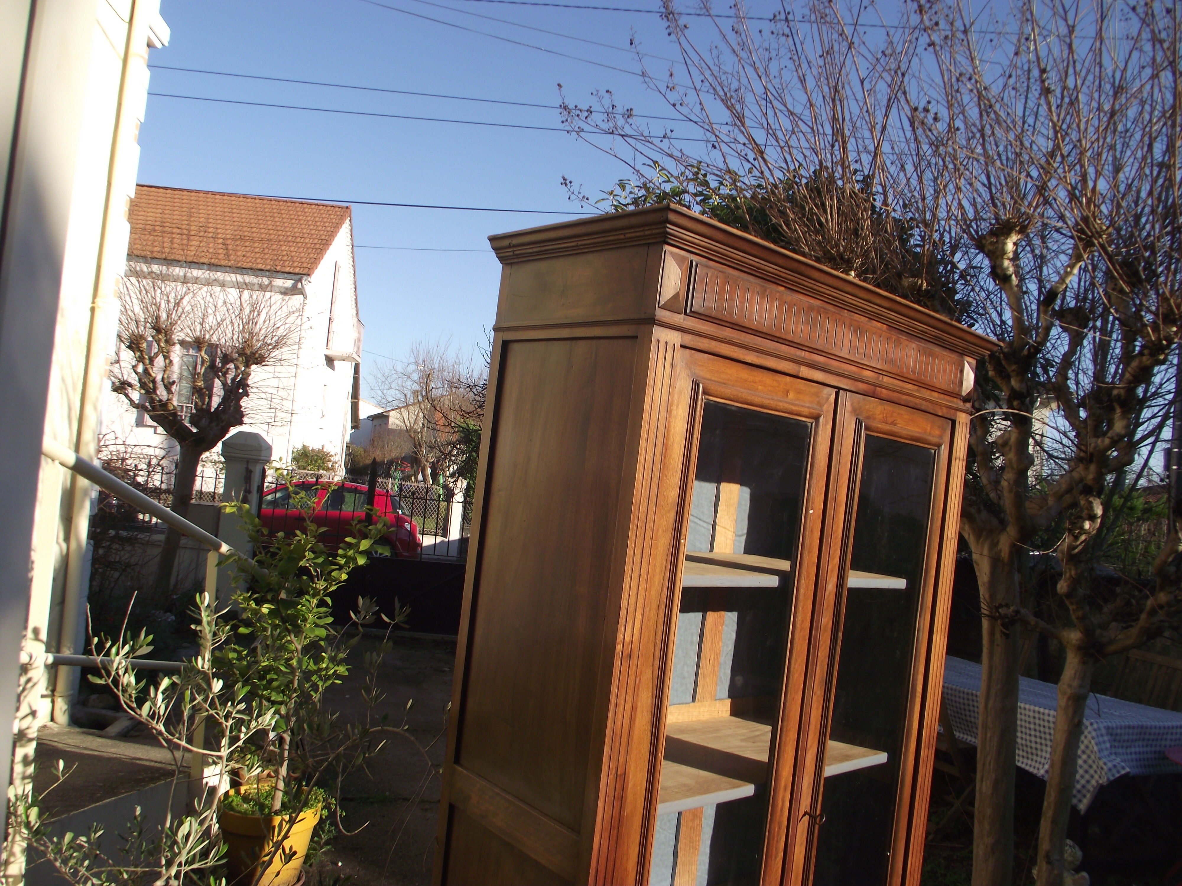 Solid walnut bookcase late 19th early 20th