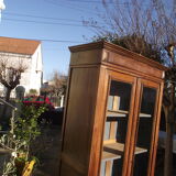 Solid walnut bookcase late 19th early 20th