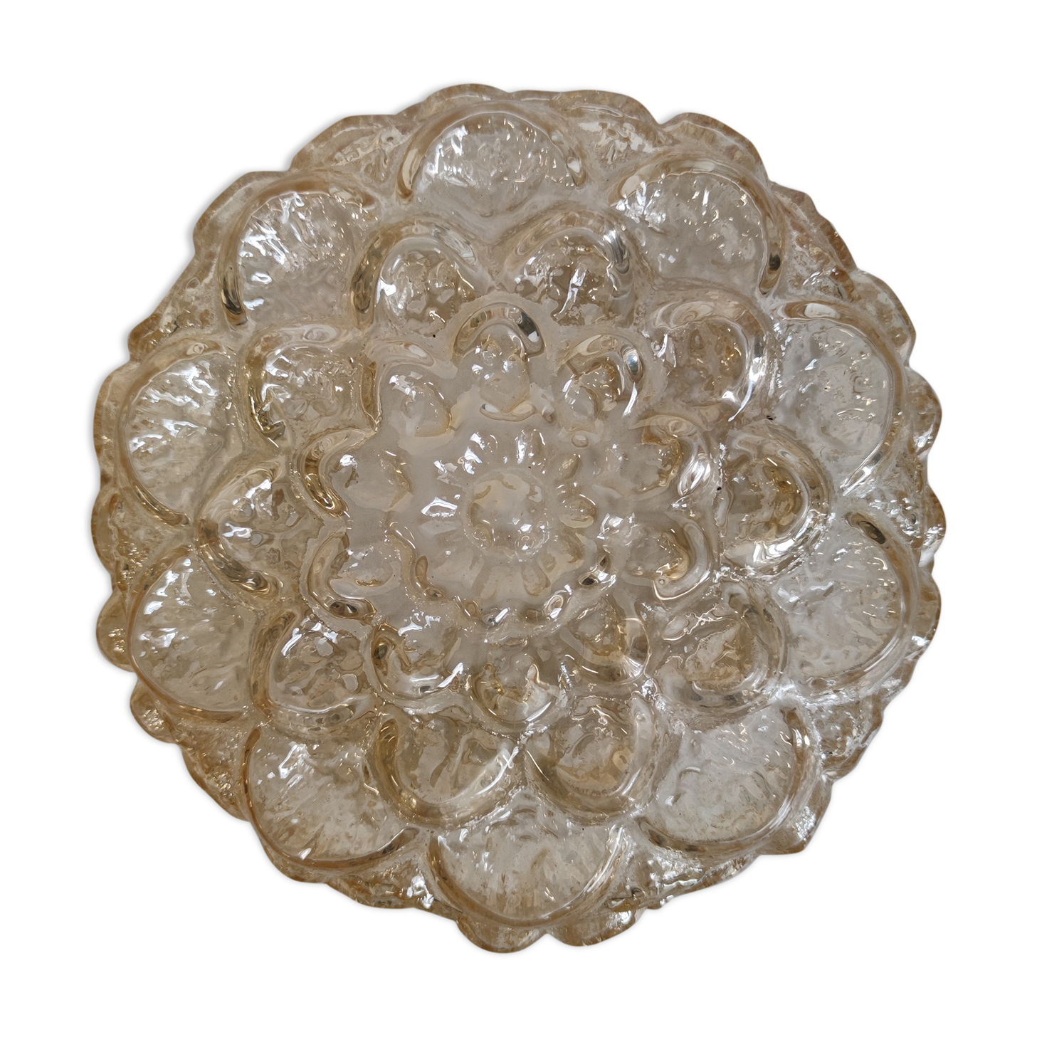 Smoked glass ceiling lamp flower shape