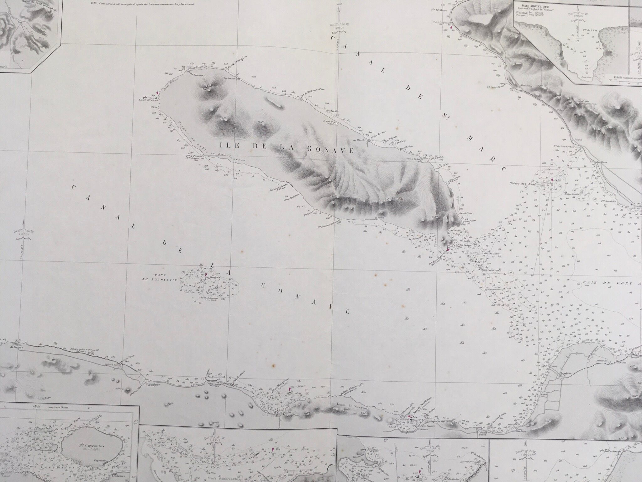 Ancient Marine Map of Haiti - Port to the Prince