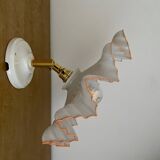Vintage lampshade wall light in white opaline