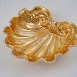 Fabbrica Ferniani Faenza plateau de poche 36,5 cm coquille en majolique, doré, 1800