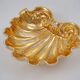 Fabbrica Ferniani Faenza plateau de poche 36,5 cm coquille en majolique, doré, 1800