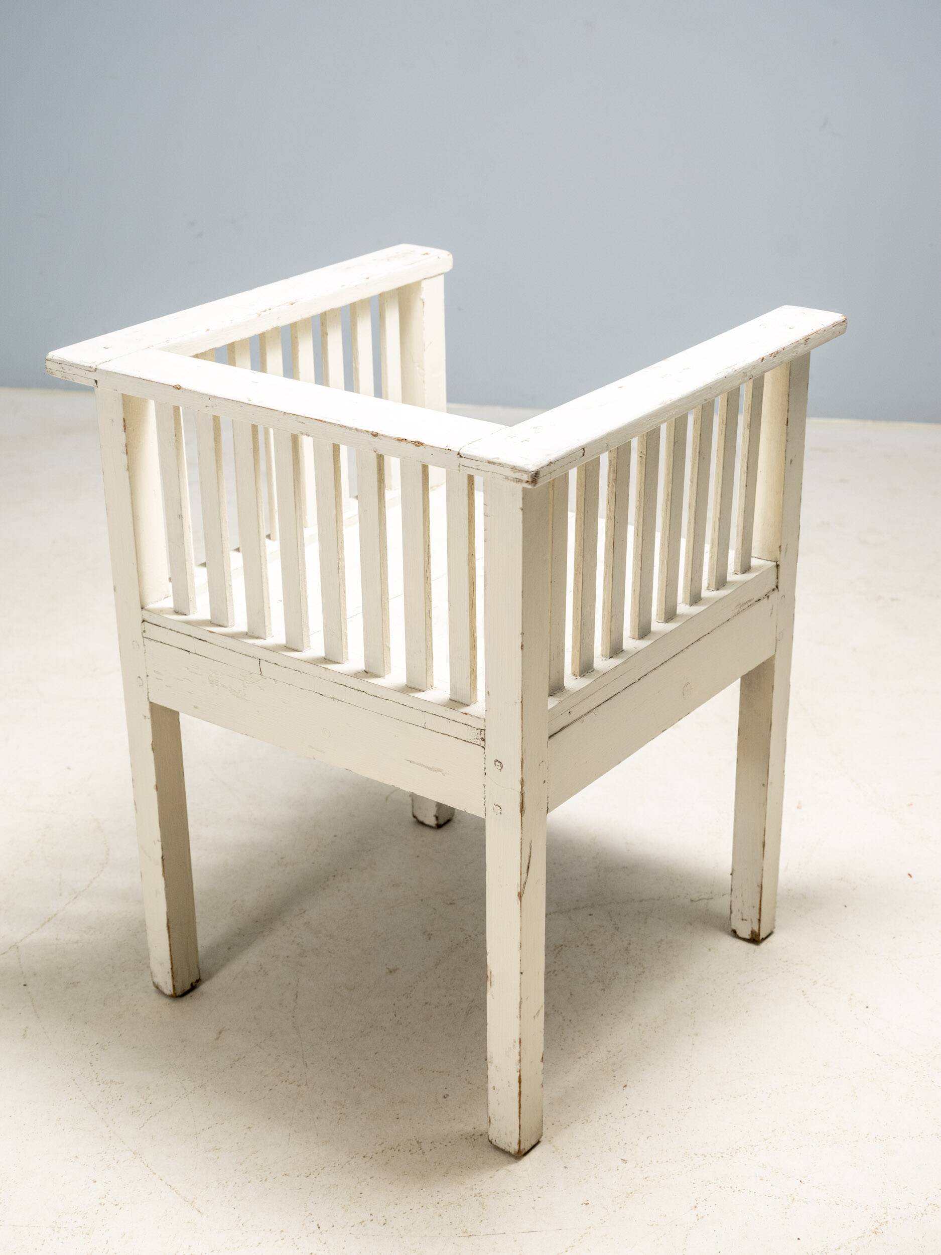 Early 20th Century Painted Wooden Armchair, Central Europe, c. 1915–1930