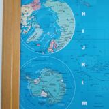 Framed world map 1970
