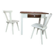 Upcycled Vintage Kitchen Dining Set Table and 2 Chairs - Cream and Walnut