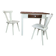 Upcycled Vintage Kitchen Dining Set Table and 2 Chairs - Cream and Walnut
