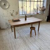 Beech and pine farmhouse table with spindle legs 170 cm