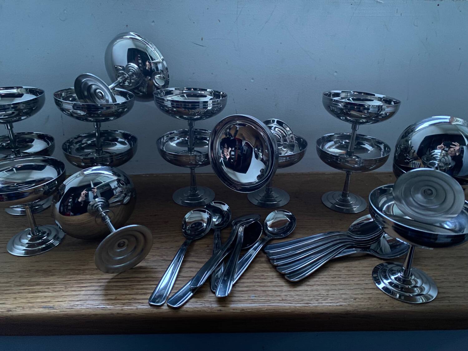 Ice cream cups and spoons