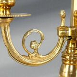 Lampe Bouillotte en Bronze Doré de Style Louis XVI Trois Lumières