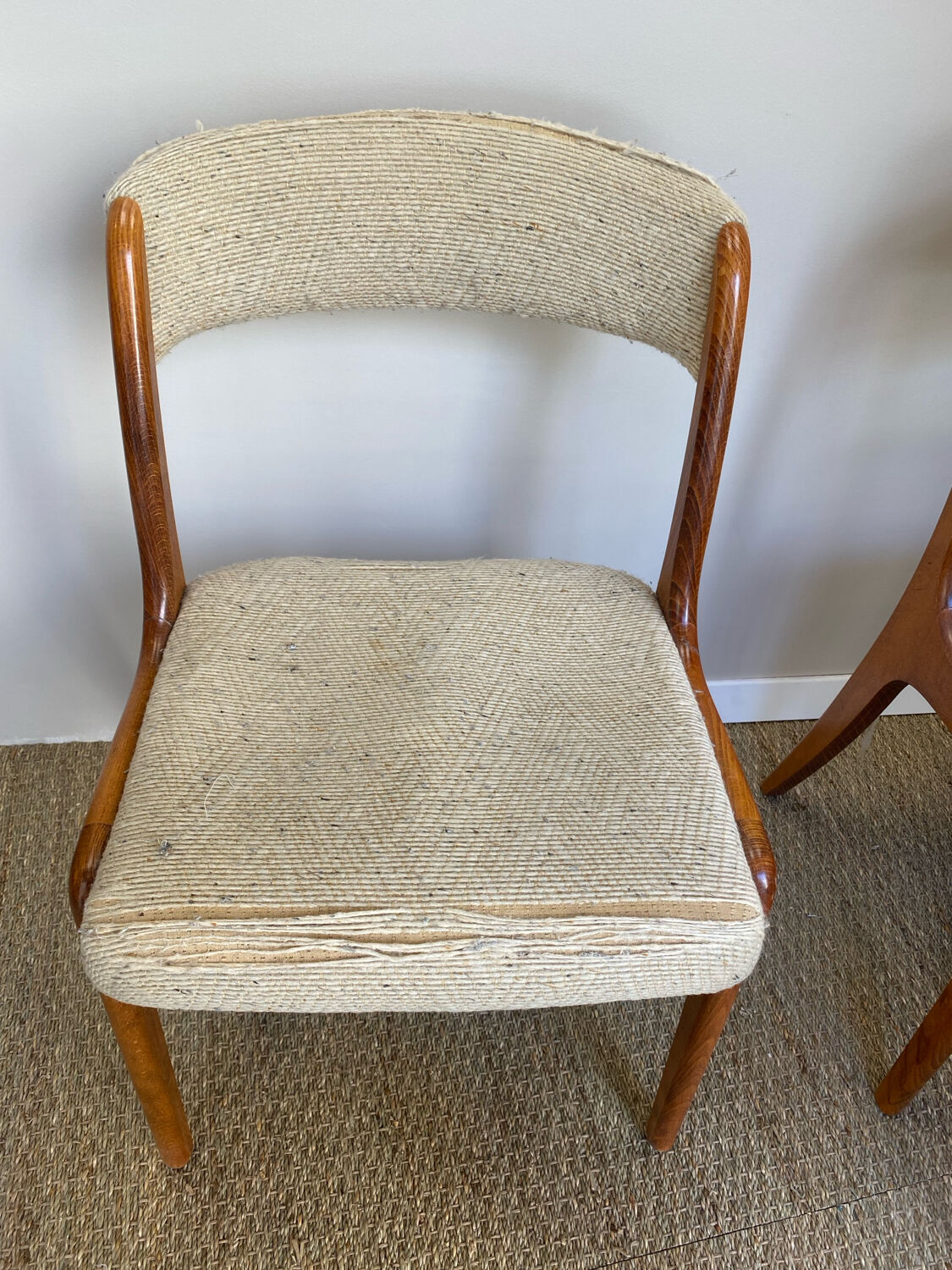 Set of 4 Gondole chairs in fabric signed by Baumann.