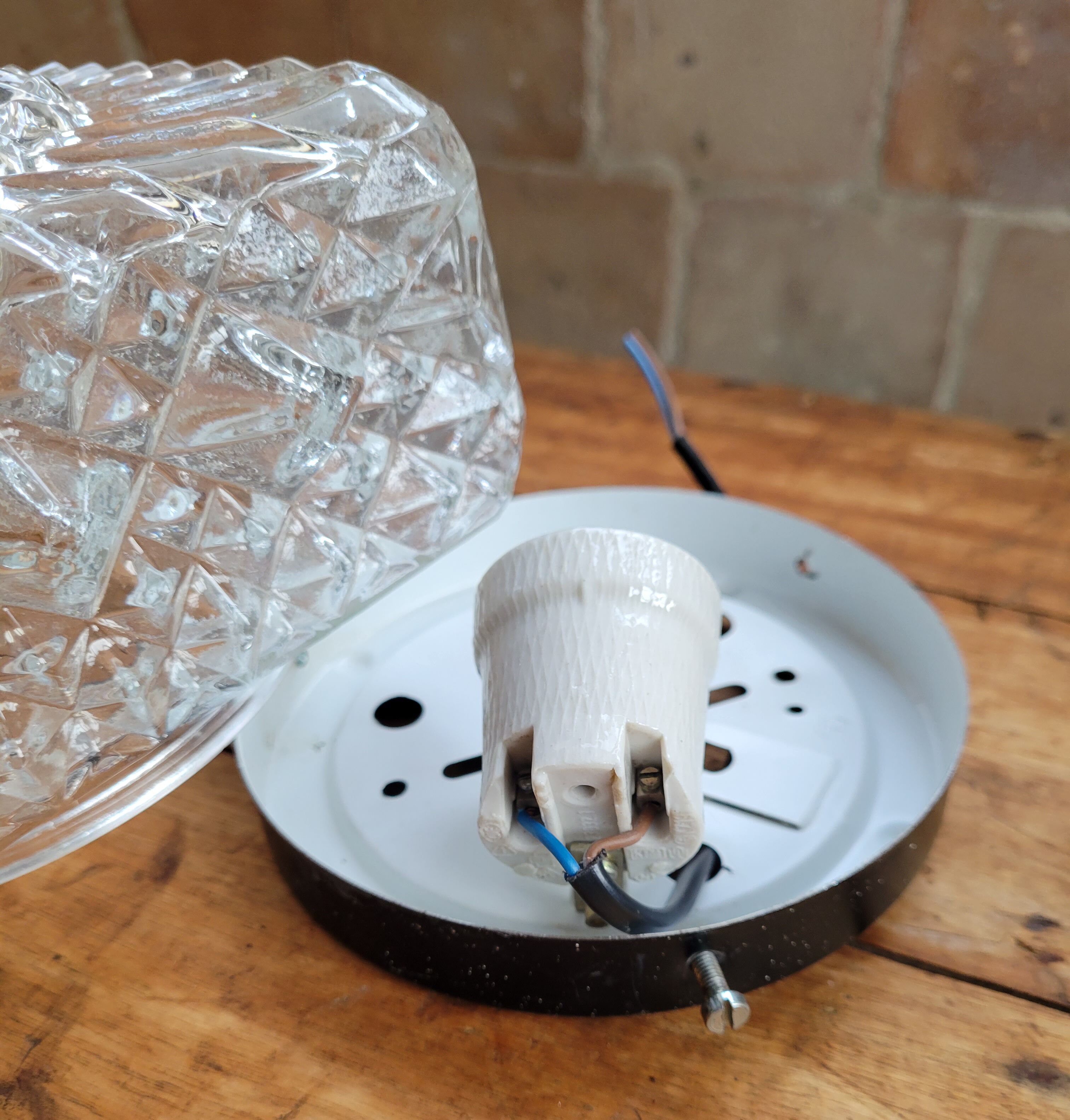 Square cast glass ceiling lamp