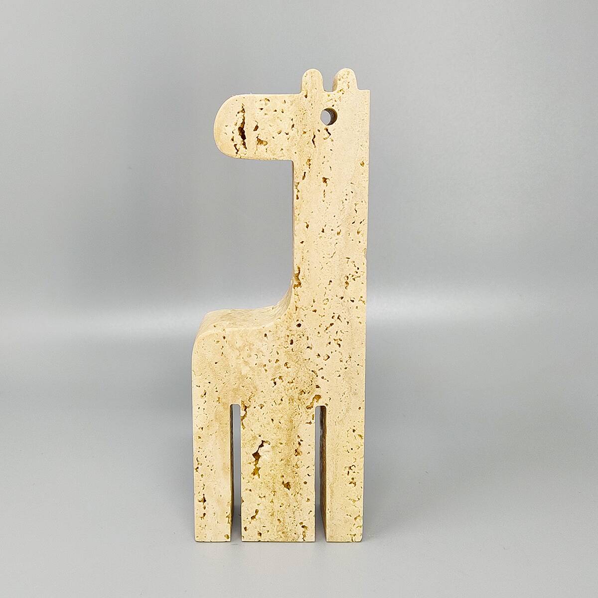 1970s Original Big Travertine Giraffe Sculpture by Enzo Mari for F.lli Mannelli