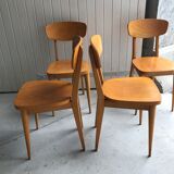 Set of four bistro chairs stamped Luterma
