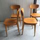 Set of four bistro chairs stamped Luterma