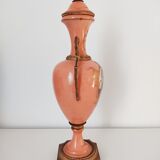 Decorative vase with gallant stage and brass frame