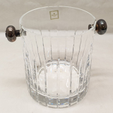 Cristofle iriana crystal ice bucket and two silver handles