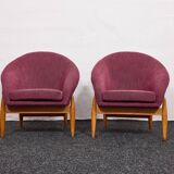 Lounge Chairs in Hand-Stitched Jacquard Upholstery by Sándor Palócz, 1968